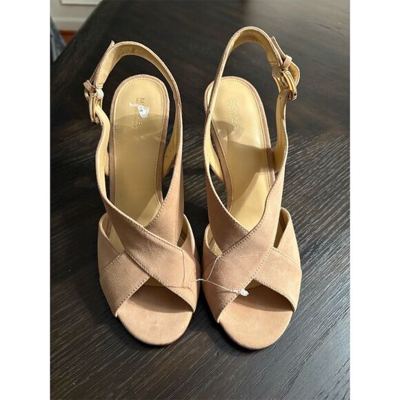 Michael Kors Becky NWOT Women's Camel Slingback Heels‎ Size 10M - Picture 13 of 14